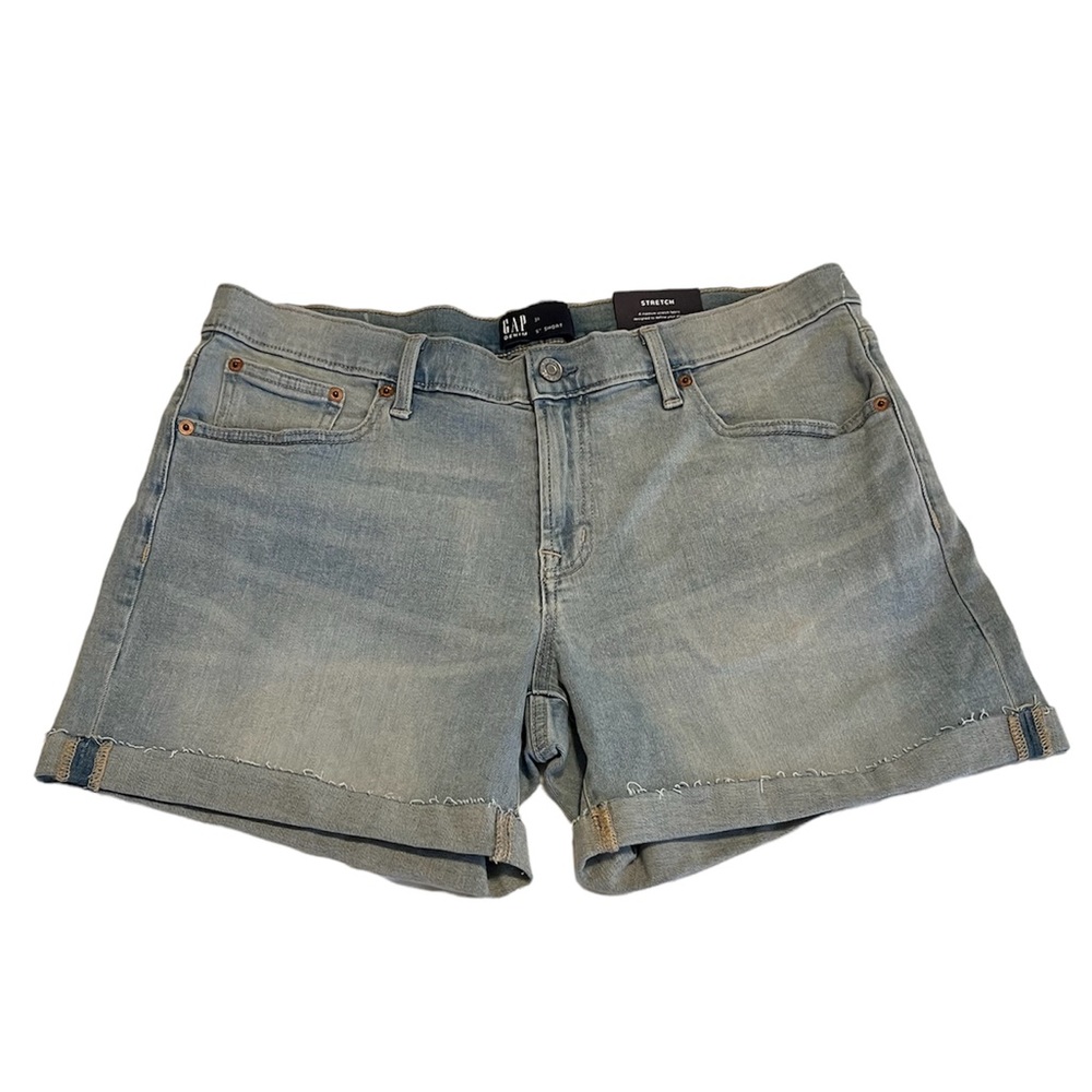 GAP denim light wash 5” SHORT Midrise stretch size 31 size 12